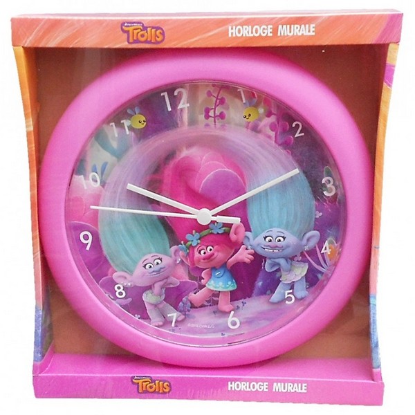 Dreamworks Trolls Wall Clock, Ø 24cm, Pink